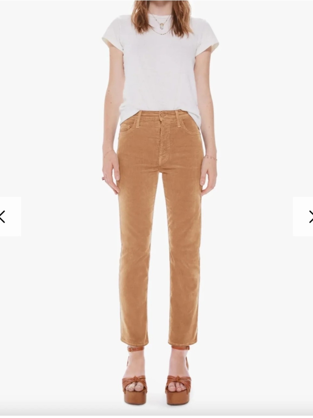 MOTHER The Tomcat Ankle Corduroy Jeans in Hopscotch Size 26